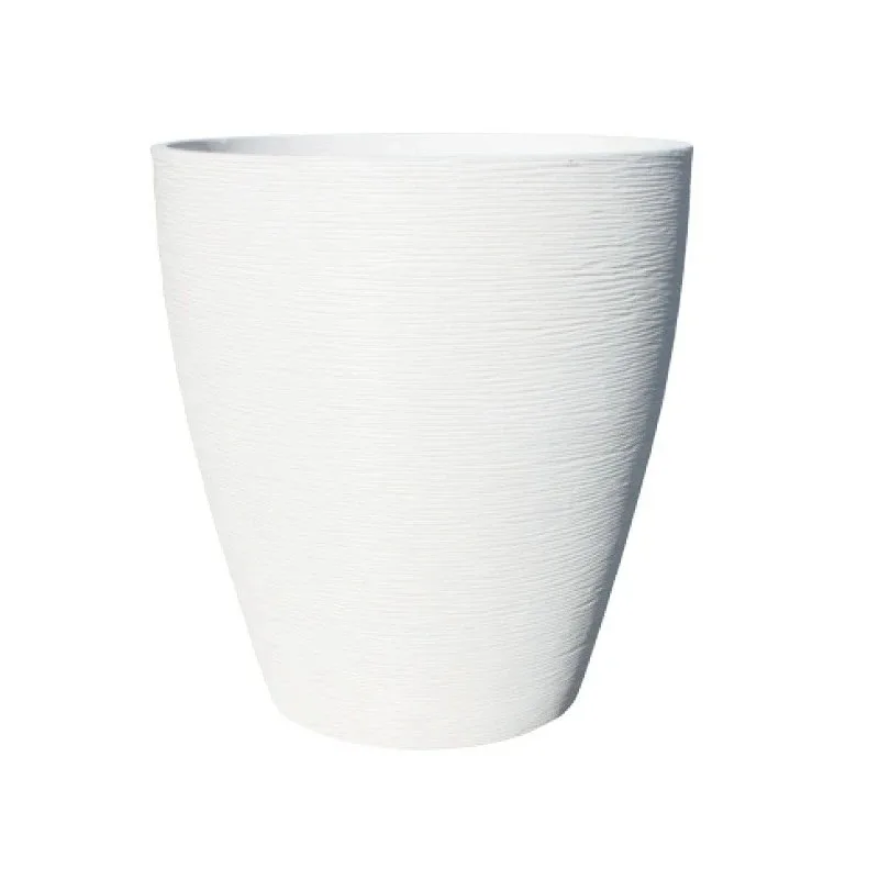 060602388.jpg Maceta de hormigón modelo Melva con forma cilíndrica estilizada y acabado liso en color blanco.