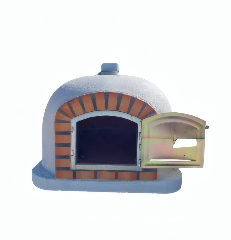 07020000009_1 Horno Wood Aislado con sistema de aislamiento térmico, acabado artesanal en ladrillo refractario blanco. Imagen con la puerta abierta.