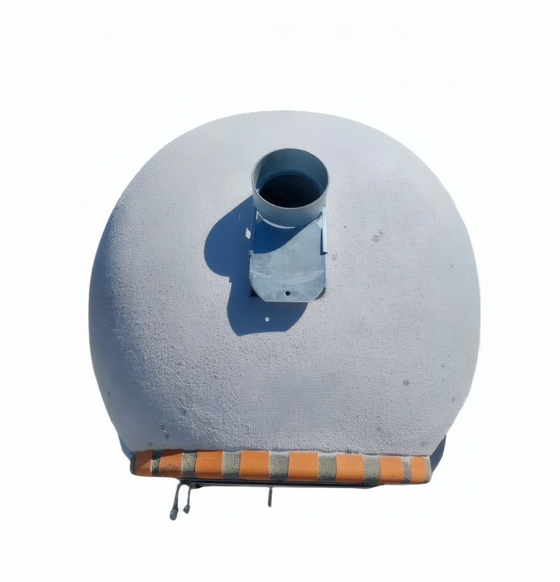 07020000009_3 Parte superior de Horno Wood Aislado con sistema de aislamiento térmico, acabado artesanal en ladrillo refractario blanco.