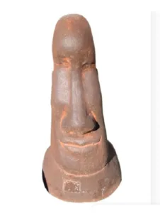 Estatua Cabeza de Pascua Moai Grande (77 cm). Figura Oriental de Hormigón, acabado Óxido (55 Kg).