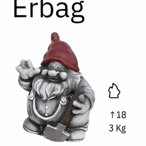 Diagrama de silueta de la Figura Duende Erbag, 18 cm (alto), 3 Kg.