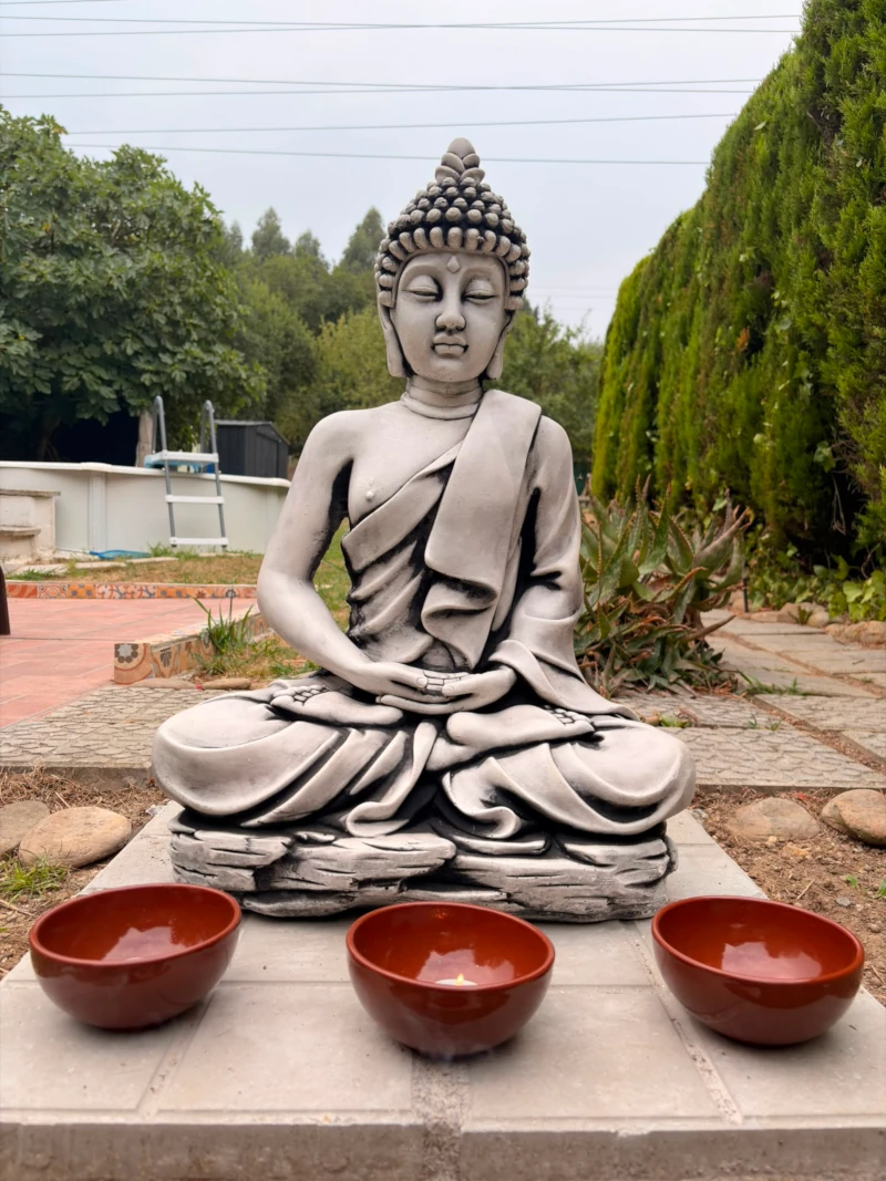 09030100289_2 Estatua Buda Sereno (73 cm) Meditación. Figura Oriental Hormigón.