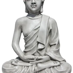 Figura Piedra Artificial Buda Vipassi (100 cm). Estatua oriental en meditación, con acabado Musgo (85 Kg).