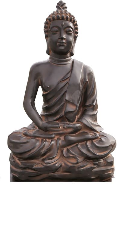 09030100296-5.jpg Figura Piedra Artificial Buda Vipassi (100 cm). Estatua oriental en meditación, con acabado Óxido (85 Kg).