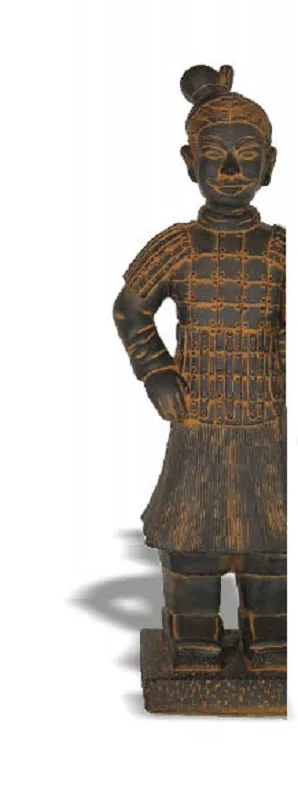 09030200032.jpg Estatua Guerrero Chino (82 cm) con Lanza. Figura Oriental Hormigón, acabado Óxido (34 Kg).