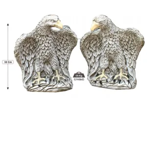 Pareja Águilas Reales (56 cm). Escultura de hormigón armado, acabado Ceniza. (59 Kg/Unidad).