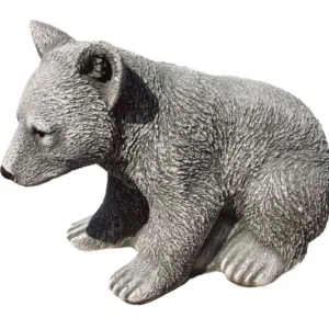 Figura Piedra Osezno Winy (33 cm). Estatua pintada a mano, diseño tierno, acabado Natural Musgo. (22 Kg).