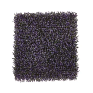 Loseta de Jardín Vertical Vinca de 100x100 cm, mostrando un follaje artificial denso con hojas pequeñas y flores moradas o violetas que cubren toda la superficie.