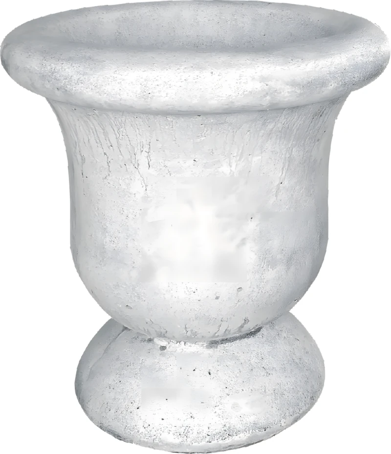 2417_2418 Copa clásica Salamanca de piedra artificial, superficie lisa y base circular.