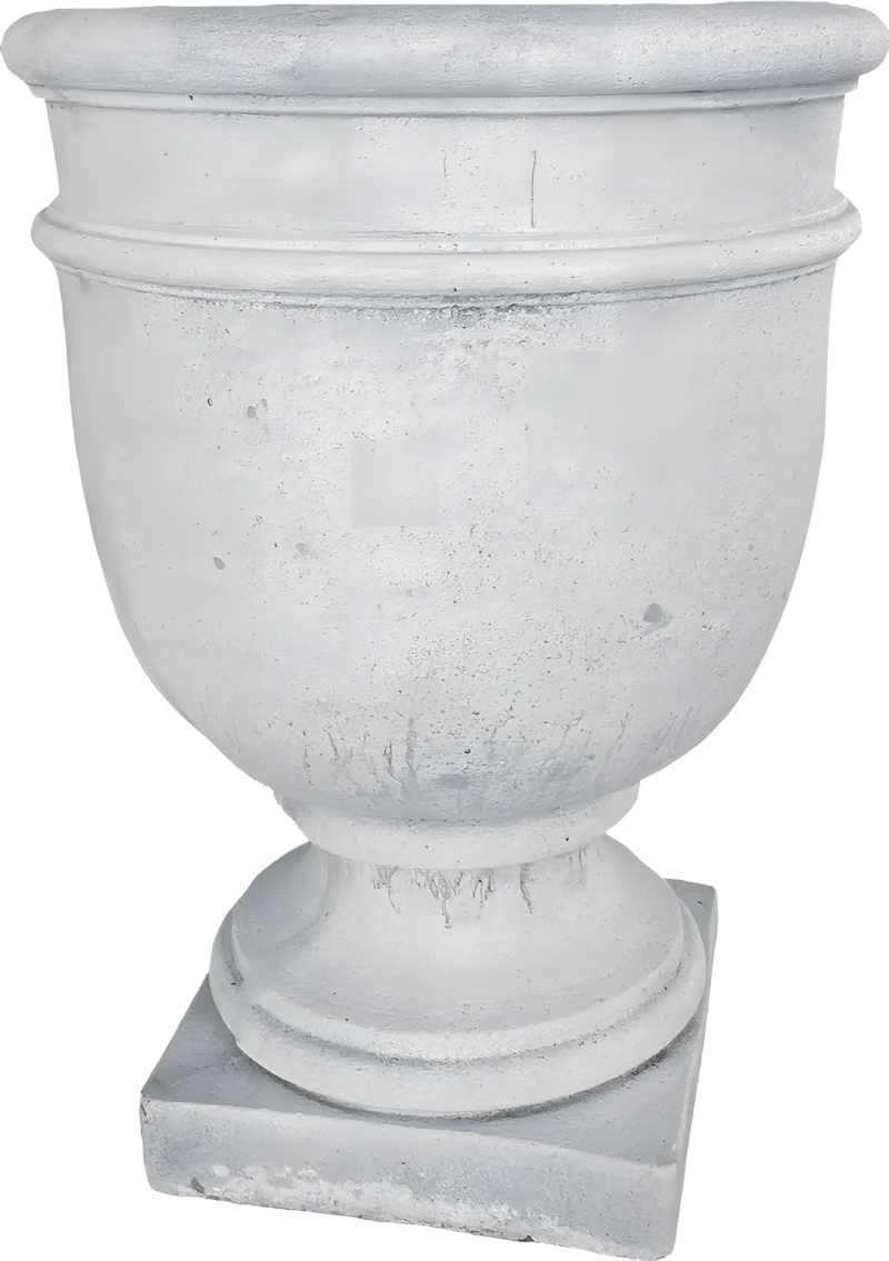 2419 Copa clásica Zaragoza de piedra artificial de superficie lisa con pedestal cuadrado.