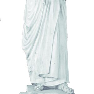 Estatua religiosa monumental de Santa Teresa de Calcuta de 165 cm con un niño en brazos fabricada en piedra artificial con acabado envejecido.